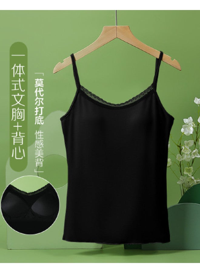 Red Bean Wirefree Bralette Camisole For Women - Modal Sleeveless Undershirt Ladies Tank Top - Image 1