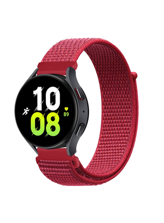20/22mm Nylon Loop Strap For huawei Gt3 Garmin Watch5/6 Smartwatches Durable ComFortable Wristband-Color:28# Chinese Red-Specifications:20MM  - Image 1