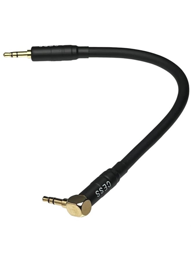 CNCESS - CESS-072 Right Angle to Straight 3.5mm Short Aux Stereo Audio Cable, 6-inch - Image 1