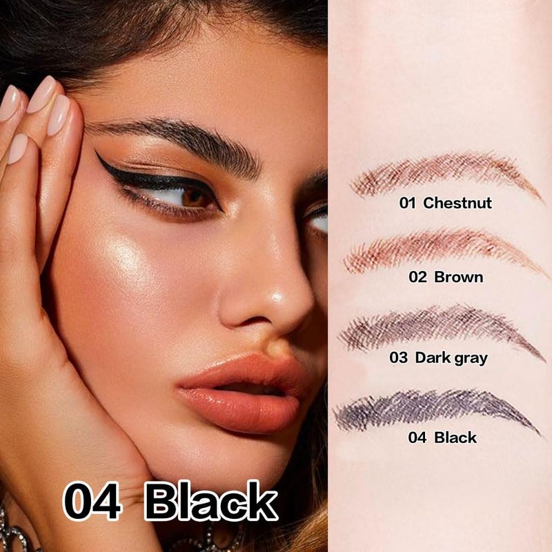 BINGBRUSH Eyebrow Ink Pencil by Brow Stylist -Micro 4 Point Brow Pen Lift & Snatch Eyebrow Pen Kits with 3 Eyebrow Stencil Long-Lasting Waterproof Natural Eyebrow Hair (1Pc 04# black) - Image 3