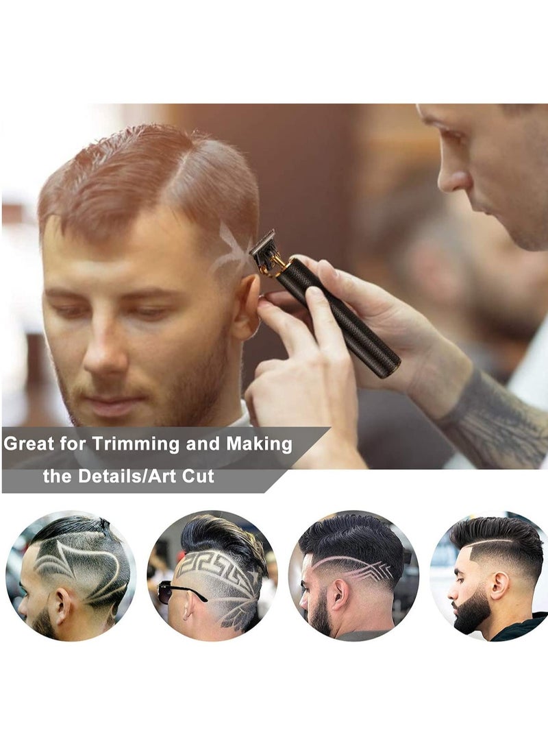 Hair Clippers for Men,Professional Hair Trimmer Cutting Cordless Zero Gapped T-Blade Trimmers Electric Barbers Hair Close Cutting Kit for Mens Baldheaded Detail （Black） - Image 4