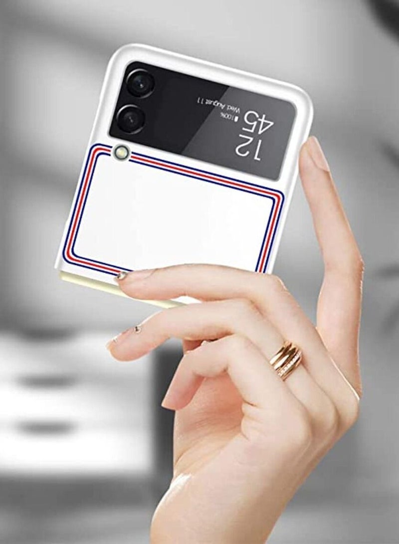 GOLDEN MASK GOLDEN MASK Compatible With Samsung Galaxy Z Flip 4 Case Ultra-Thin Cover Limited Edition Lines (White) - Image 2