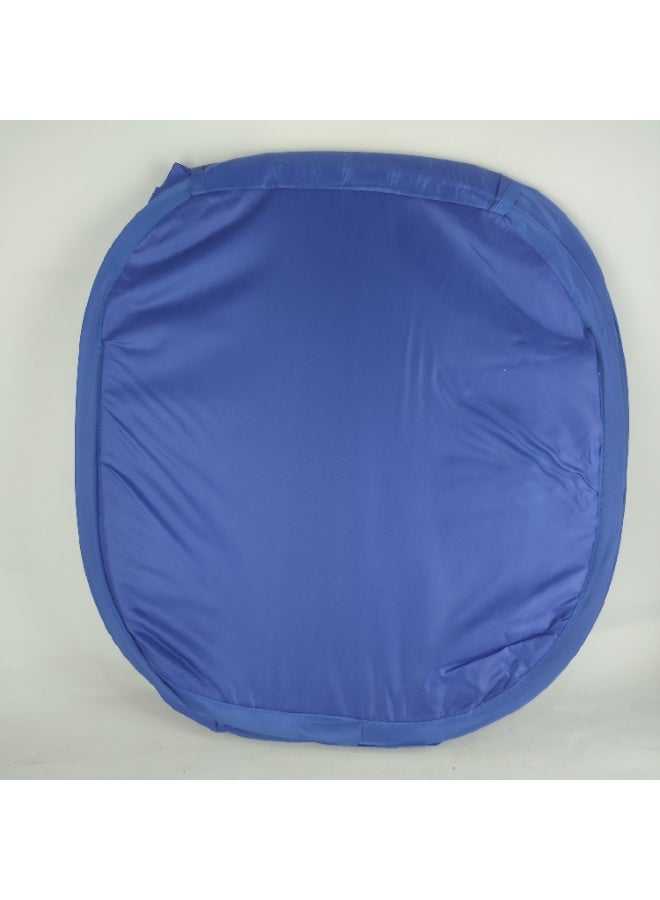 Laundry Basket Polyester Foldable Laundry Basket  Collapsible Laundry Basket Square Clothes Storage Box With Lid & Side Handles Blue - Image 5