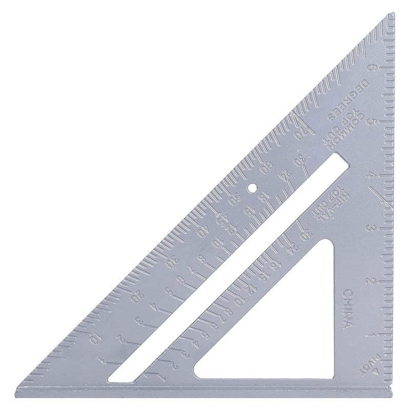 Triangle Ruler Aluminum Alloy 7in 45/90 Degrees Thickened Measuring Tool - Durable Construction, Clear Scale, Ideal for Woodworking and Crafts - Image 1