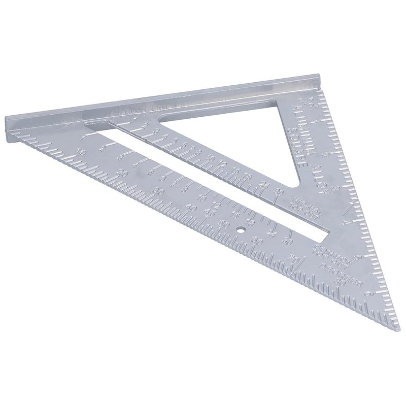 Triangle Ruler Aluminum Alloy 7in 45/90 Degrees Thickened Measuring Tool - Durable Construction, Clear Scale, Ideal for Woodworking and Crafts - Image 2