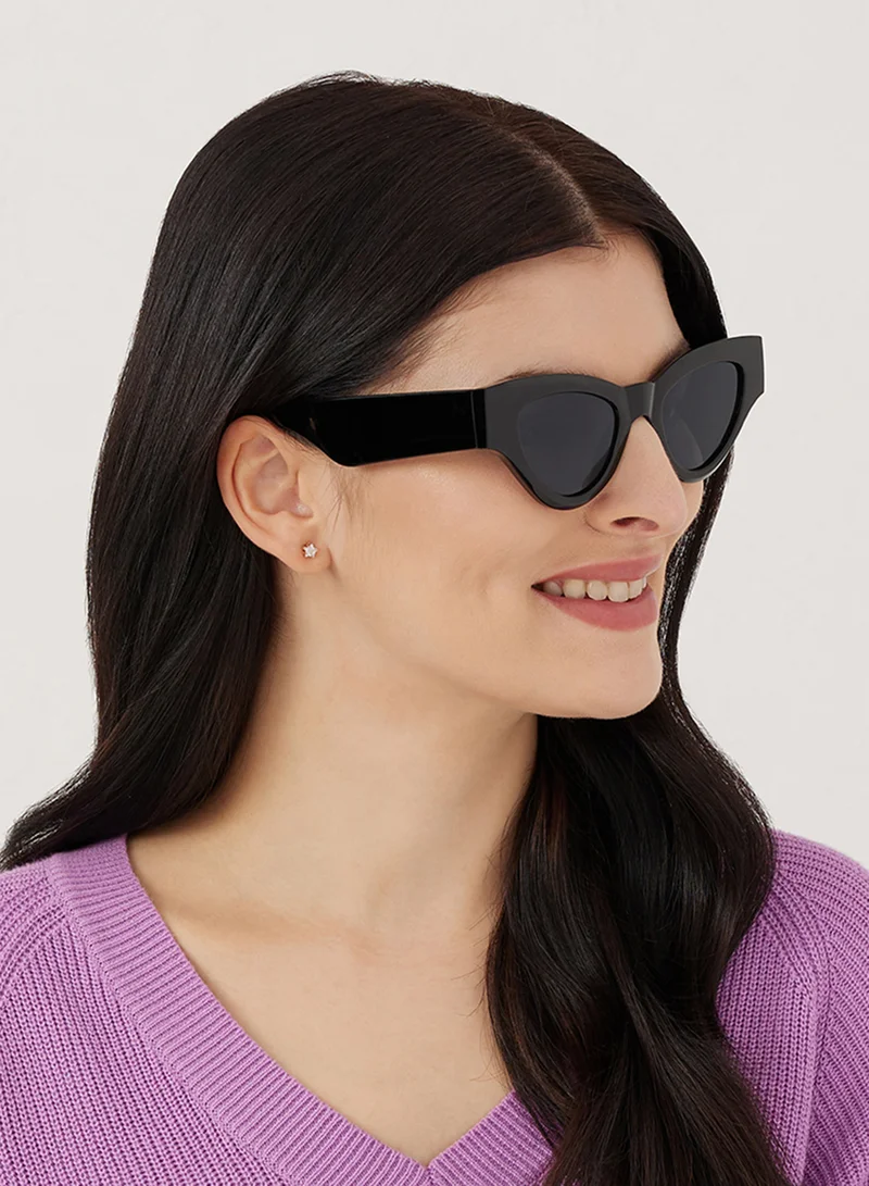 Blackout Periwinkle,Women Sunglasses, Cat Eye Sunglasses, UV Protection: UV400 (Black,Black)