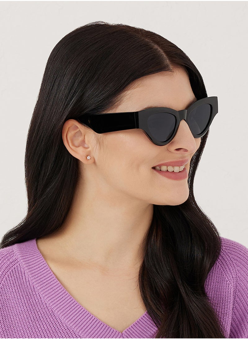 Blackout Periwinkle,Women Sunglasses, Cat Eye Sunglasses, UV Protection: UV400 (Black,Black)  - Image 5