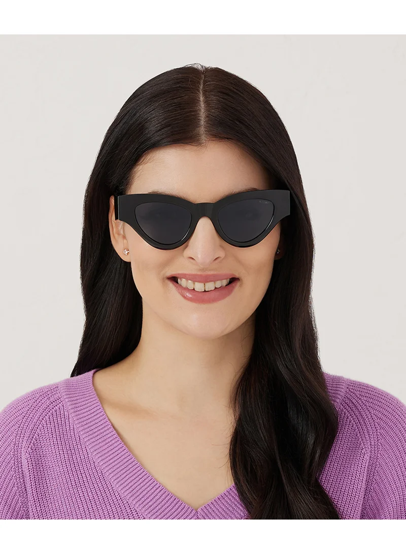 Blackout Periwinkle,Women Sunglasses, Cat Eye Sunglasses, UV Protection: UV400 (Black,Black)