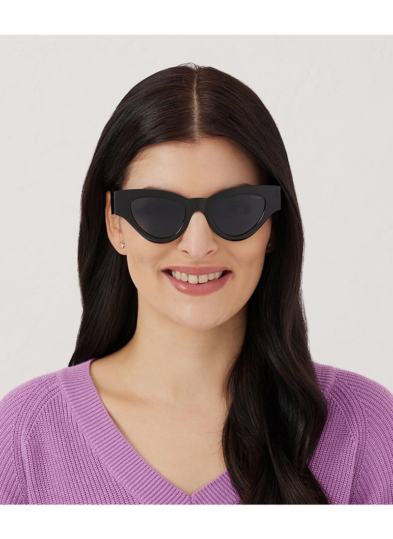 Blackout Periwinkle,Women Sunglasses, Cat Eye Sunglasses, UV Protection: UV400 (Black,Black)  - Image 4