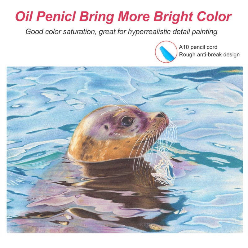 Colored Oil Pencils 72PCS Pre-sharpened - Smooth Painting Experience Comfortable Wooden Handle Bold Break-resistant Core - Art Pencils for Artists Beginners Students Home Art Projects - Image 2