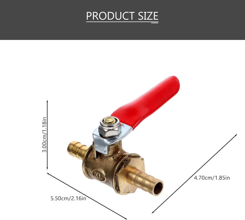 2Pcs Copper Ball Valve Shut Off Valve with Barb for Fuel Air Water Line Suitable for Rv and Pneumatic Tubing - Image 2