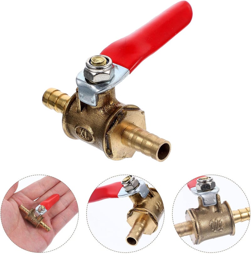 2Pcs Copper Ball Valve Shut Off Valve with Barb for Fuel Air Water Line Suitable for Rv and Pneumatic Tubing - Image 4
