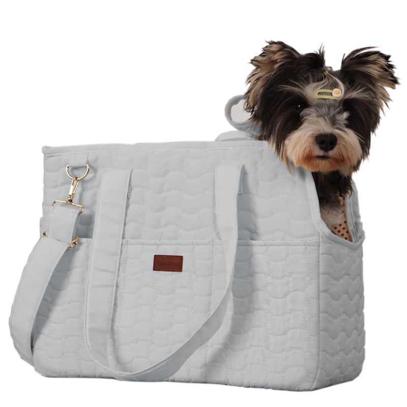 Patazone Small Dog Purse Rabbits Carrier BagAdult CatPuppy Carriers Bunny Bag with Multiple PocketsBreathable Mesh Soft CushionTraveling Pets Tote Picnic Outdoor 15lb Grey2 Large - Image 2