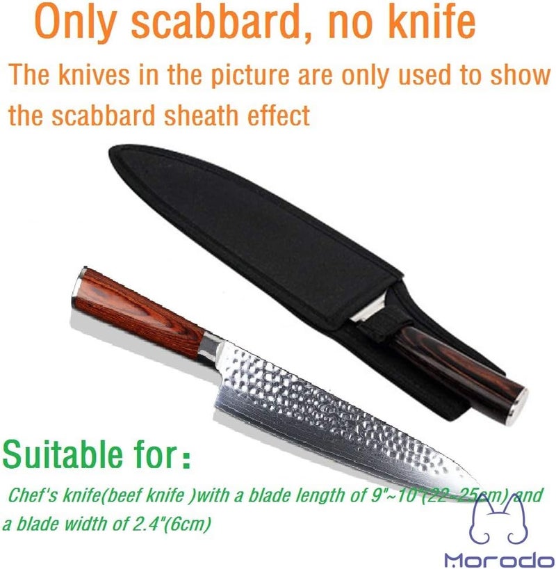 Morodo 9"~10"Chef Knife Beef Knife Scabbard Sheath (Black Nylon) - Image 2