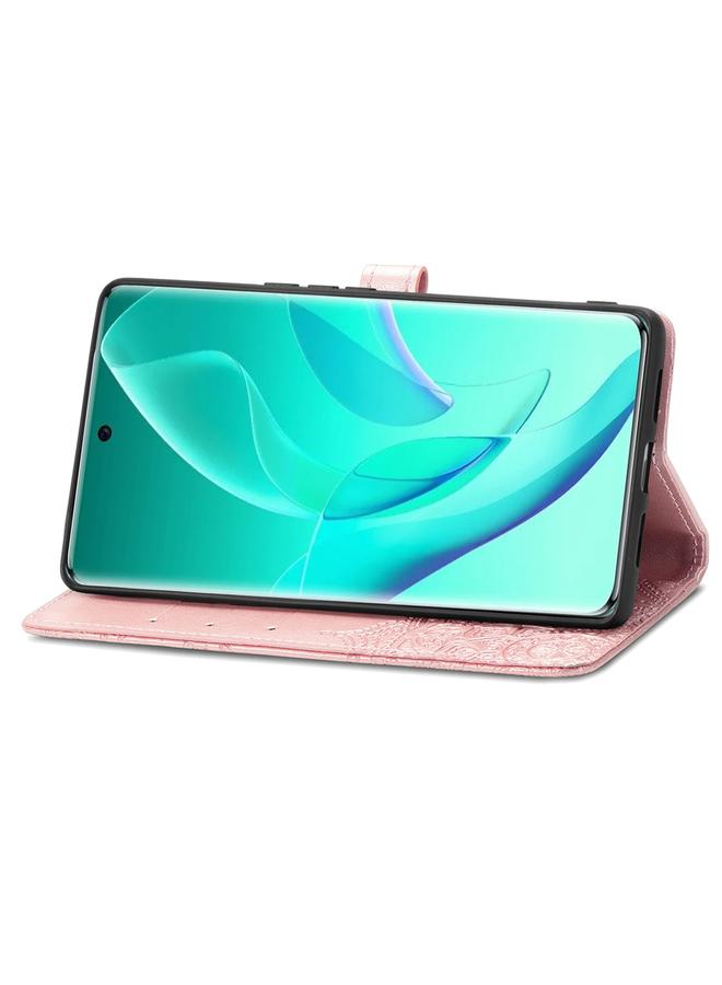 اس-توب جراب هاتف Honor 60 Pro من الجلد المنقوش بنقشة زهرة ماندالا أفقية - Image 4