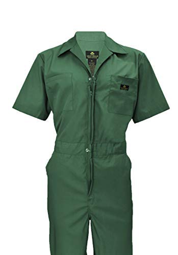 Natural Uniforms Mens Short Sleeve Zip Up Coverall, Stain and Wrinkle Resistant (Hunter Green, Medium) - Image 2