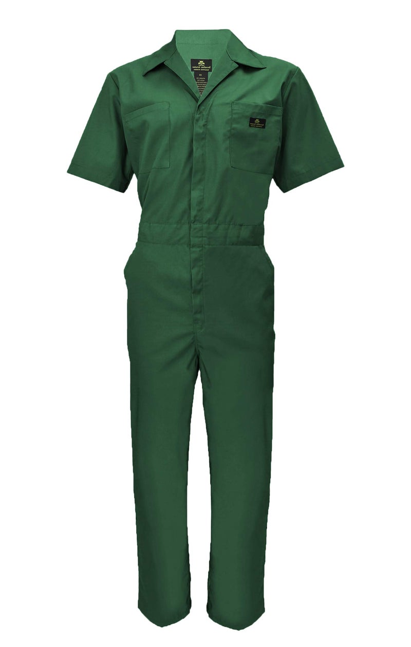 Natural Uniforms Mens Short Sleeve Zip Up Coverall, Stain and Wrinkle Resistant (Hunter Green, Medium) - Image 5