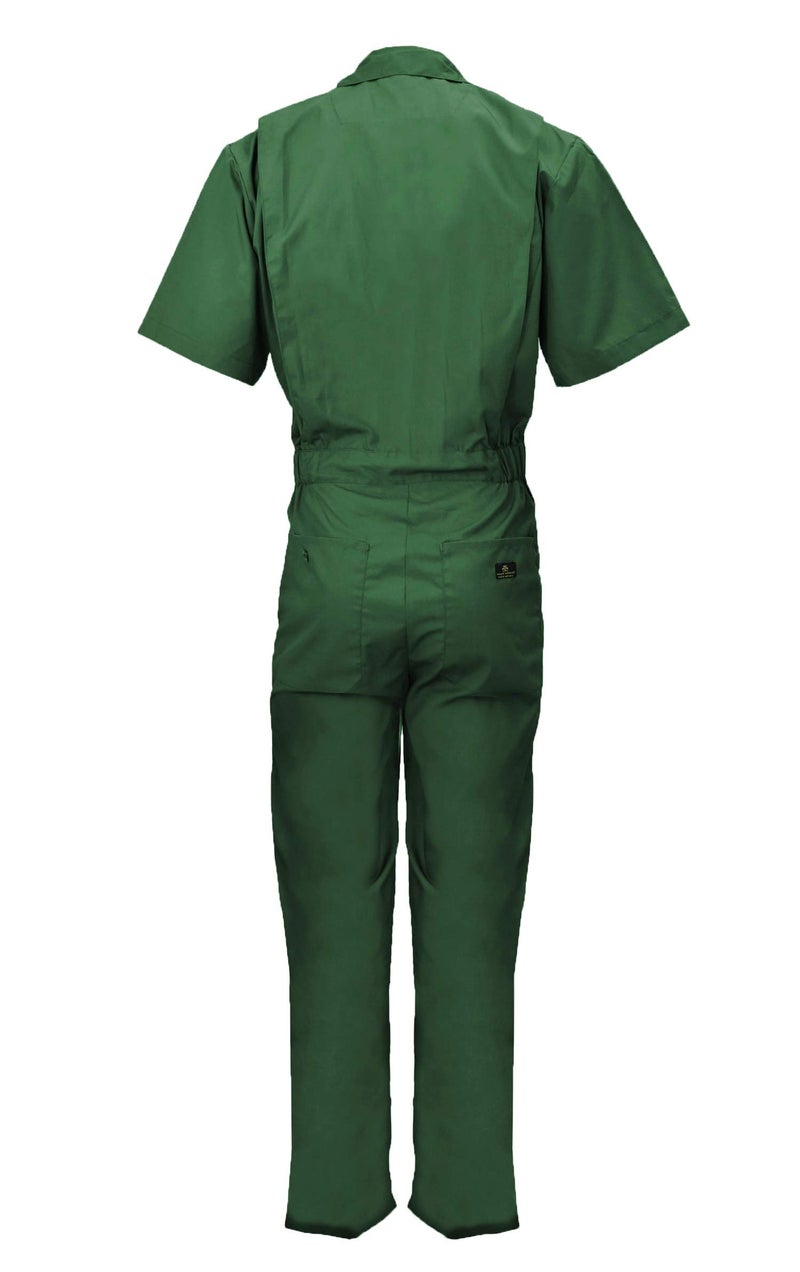 Natural Uniforms Mens Short Sleeve Zip Up Coverall, Stain and Wrinkle Resistant (Hunter Green, Medium) - Image 3