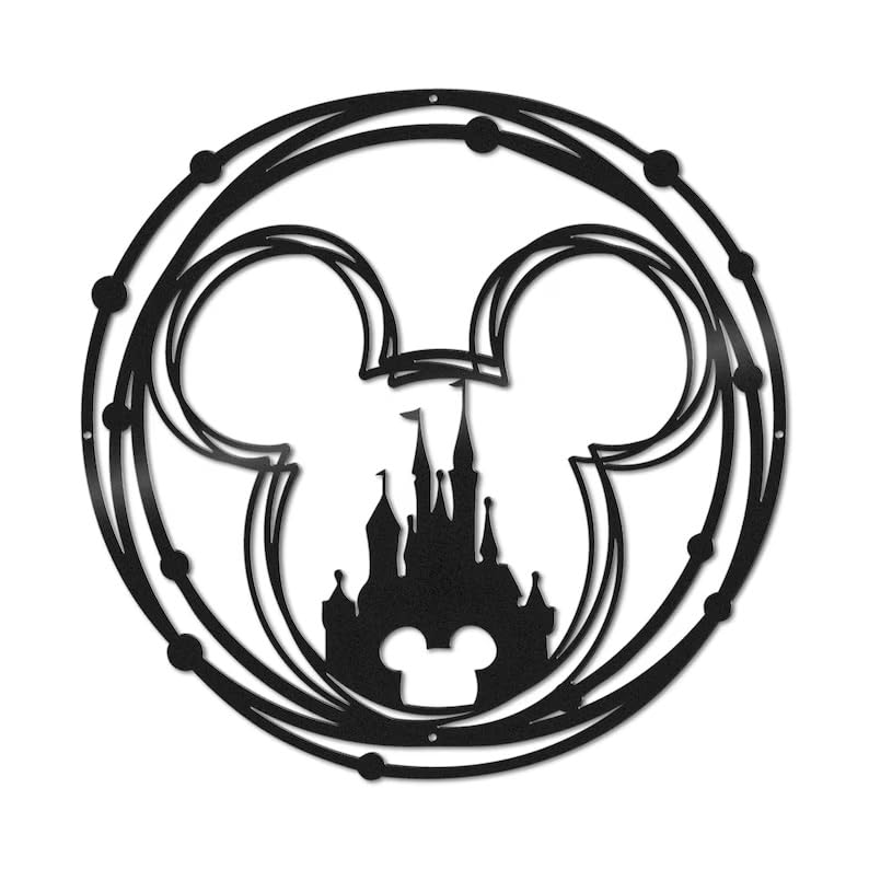 BLIND SHOP Mouse Head Outline Metal Decor Mickey Castle Metal sign Mickey Mouse Home Wall Decor Disney Castle Wall Art Home Welcome Sign - Image 2