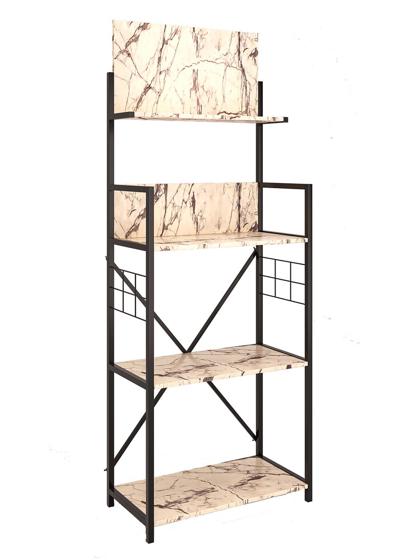 DANTA HOME Stylish 3-Tier Coffee Corner Table With Cup Storage Top Shelf - White/Black - Image 3