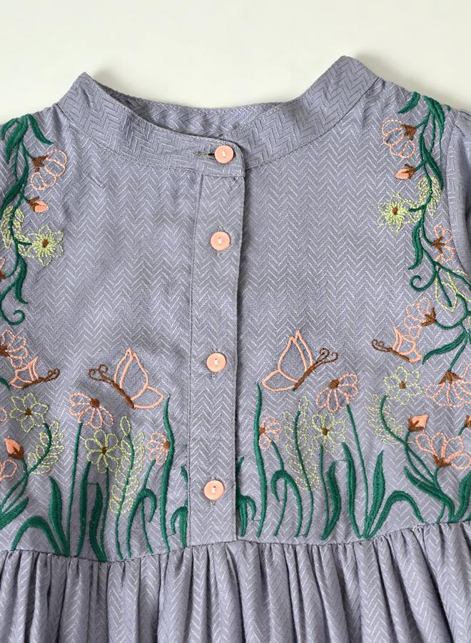 BELLA MODA BELLA MODA Floral Embroidered Knee Length Dress - Image 4