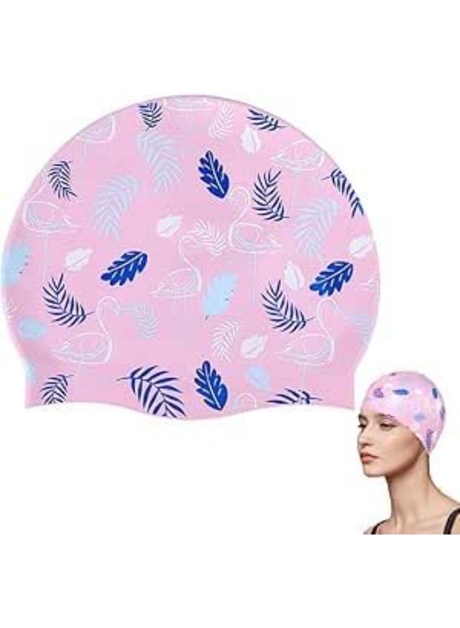 Waterproof silicone swim cap for men and women, flexible swim cap for women and adults - Image 1