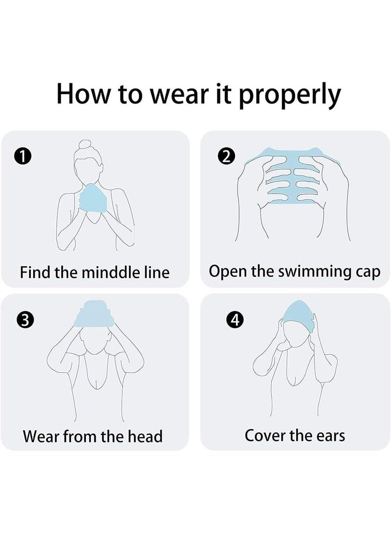 Waterproof silicone swim cap for men and women, flexible swim cap for women and adults - Image 3