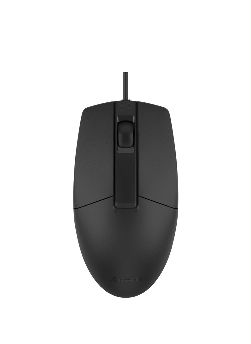 A4TECH A4TECH SILENT CLICK WIRED MOUSE OP-330S, 1200 DPI RESOLUTION, BLACK  - Image 1