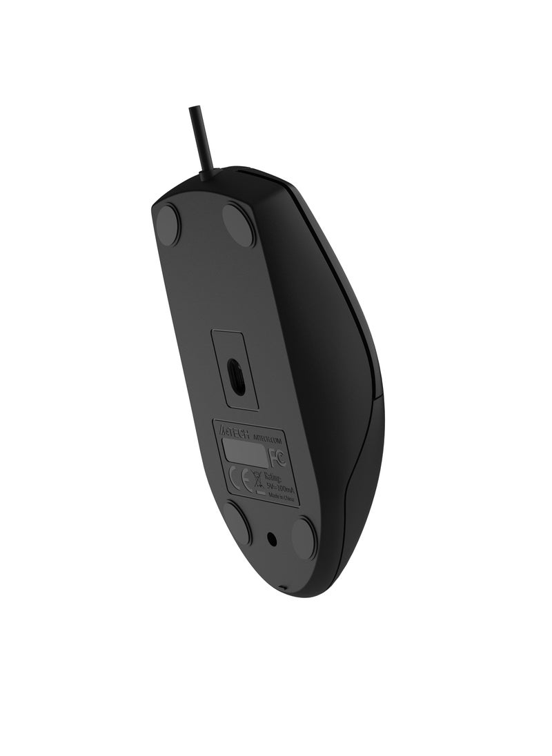 A4TECH A4TECH SILENT CLICK WIRED MOUSE OP-330S, 1200 DPI RESOLUTION, BLACK  - Image 4