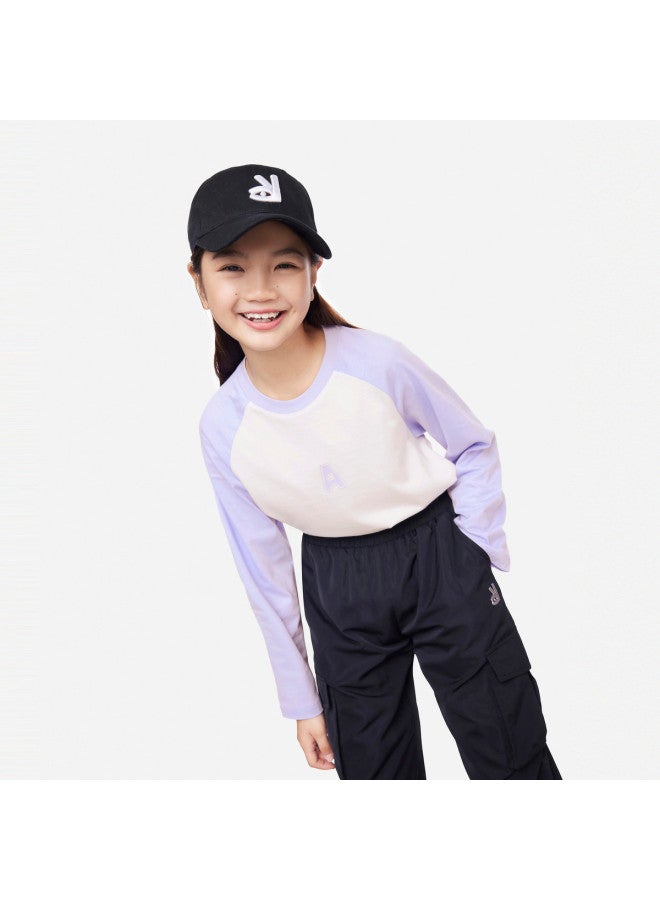 Annil Kids' Round Neck Long Sleeve 100% Cotton T-shirt 2025 Spring New Raglan Sleeve Color Block Design - Image 4