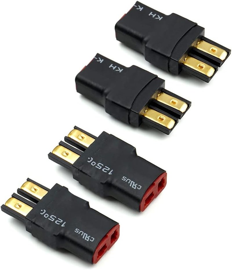 elechawk 4 PCS Female T-Plug Deans to Male Adapter Compatible with TRX Connector for RC Battery ESC and Charger - Image 1