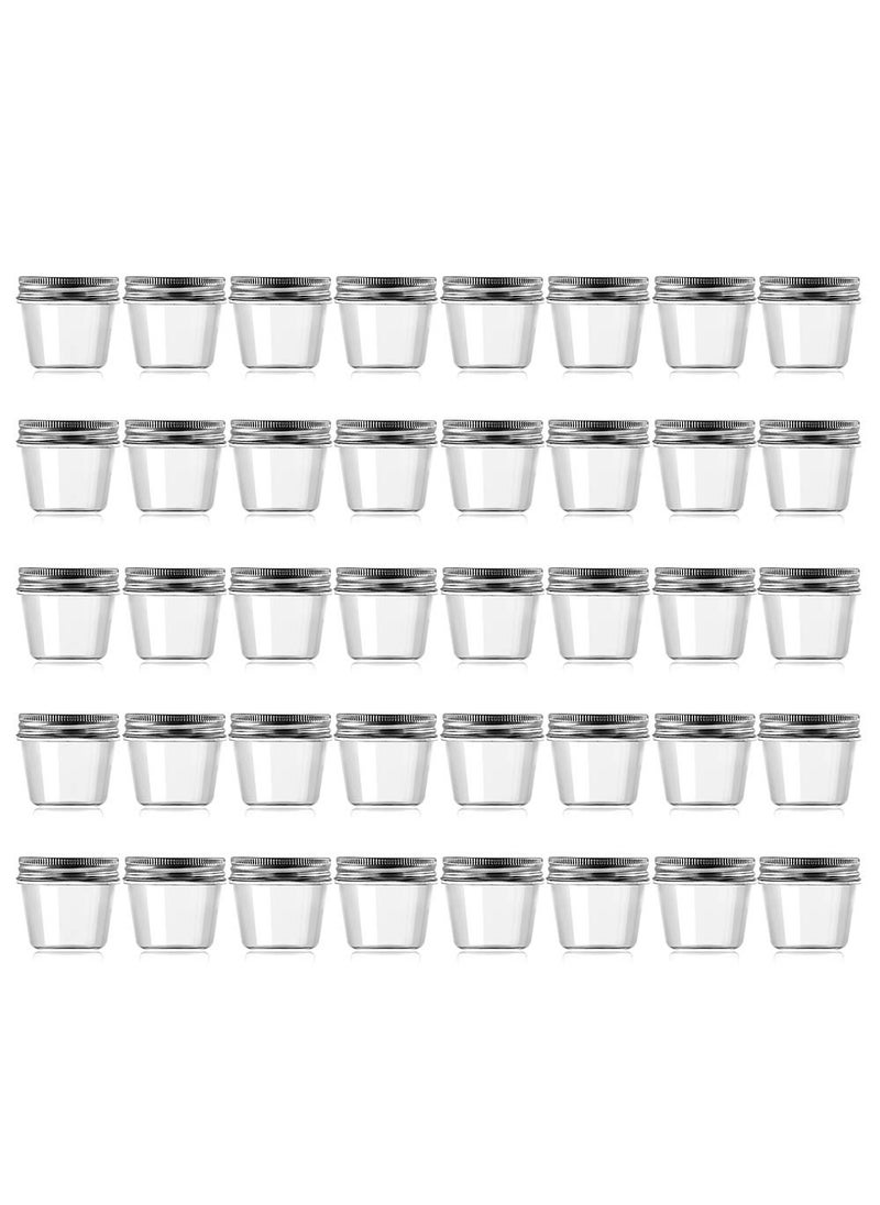 Novelinks novelinks 4 Ounce Clear Plastic Jars Containers With Screw On Lids  Refillable Round Empty Plastic Slime Storage Containers for Kitchen  Household Storage  BPA Free 40 Pack 