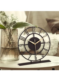Hometrix Hometrix Metal Tabletop Desk Clock Office Clock Decor Above Desktop Clock Office GiftBusiness Gift IdeaSilent Metal Desk ClockShelf Clock Decor 20 CM  - Image 4