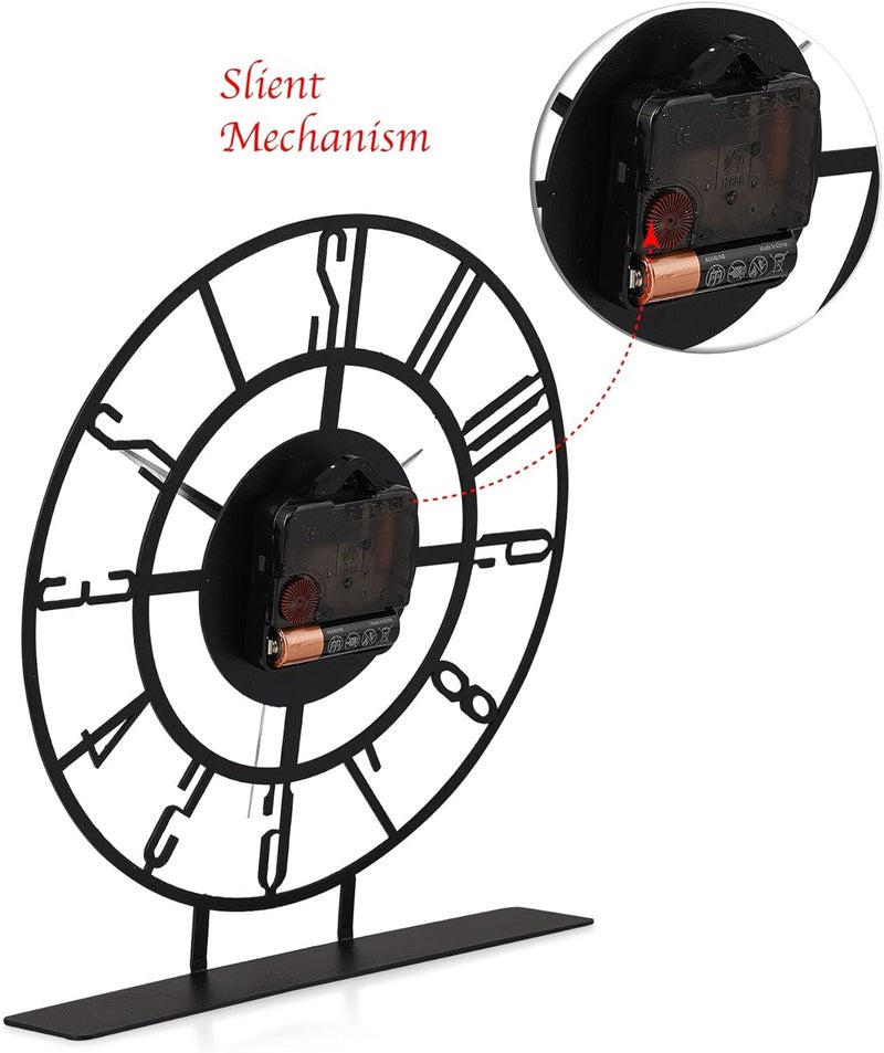 Hometrix Metal Tabletop Desk Clock Office Clock Decor Above Desktop Clock Office GiftBusiness Gift IdeaSilent Metal Desk ClockShelf Clock Decor 20 CM - Image 3