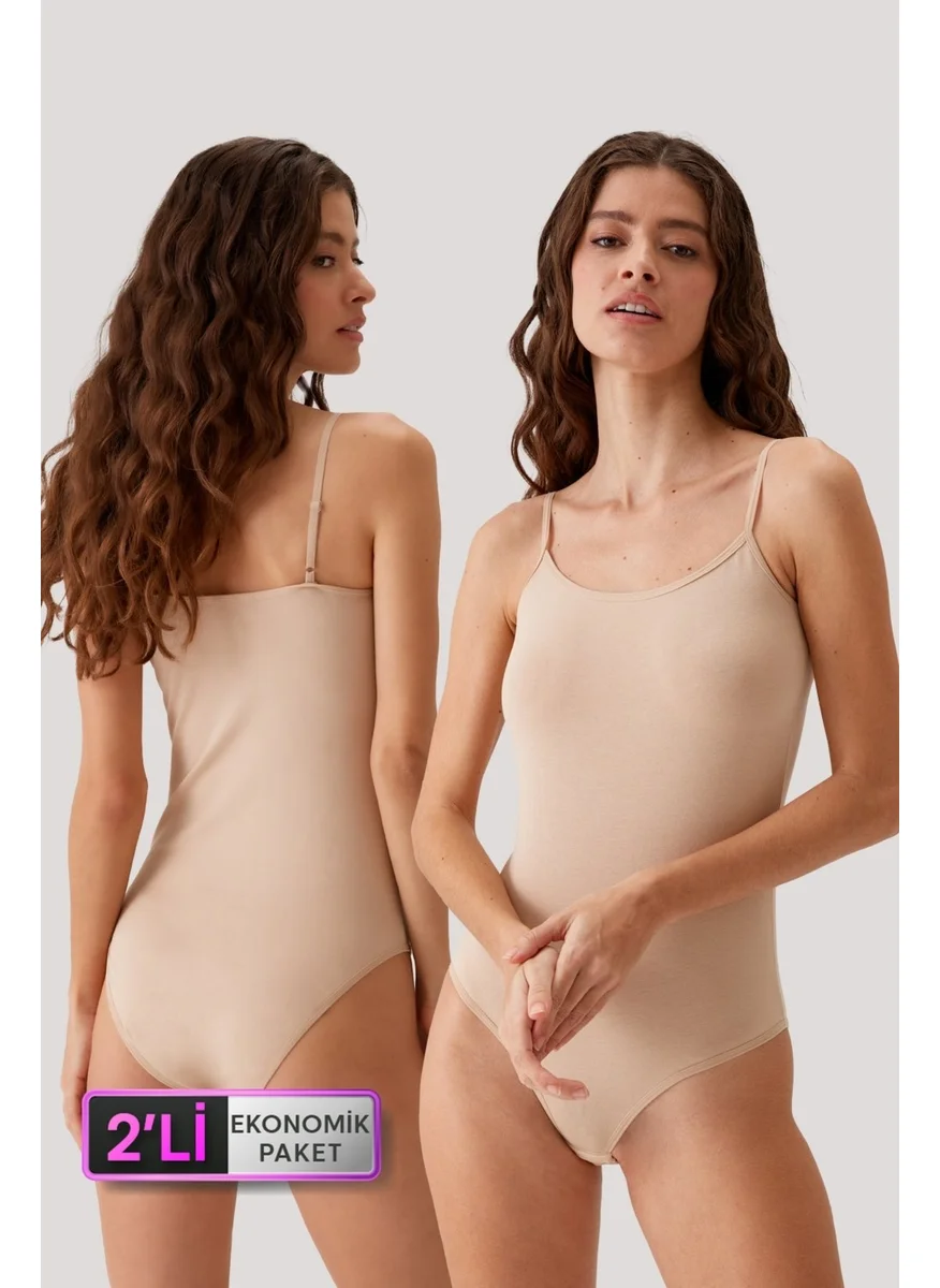 pierre cardin 2-Pack Economical Package Ten 3004 Thin Strap Basic Cotton Snap Bodysuit / Undershirt Set