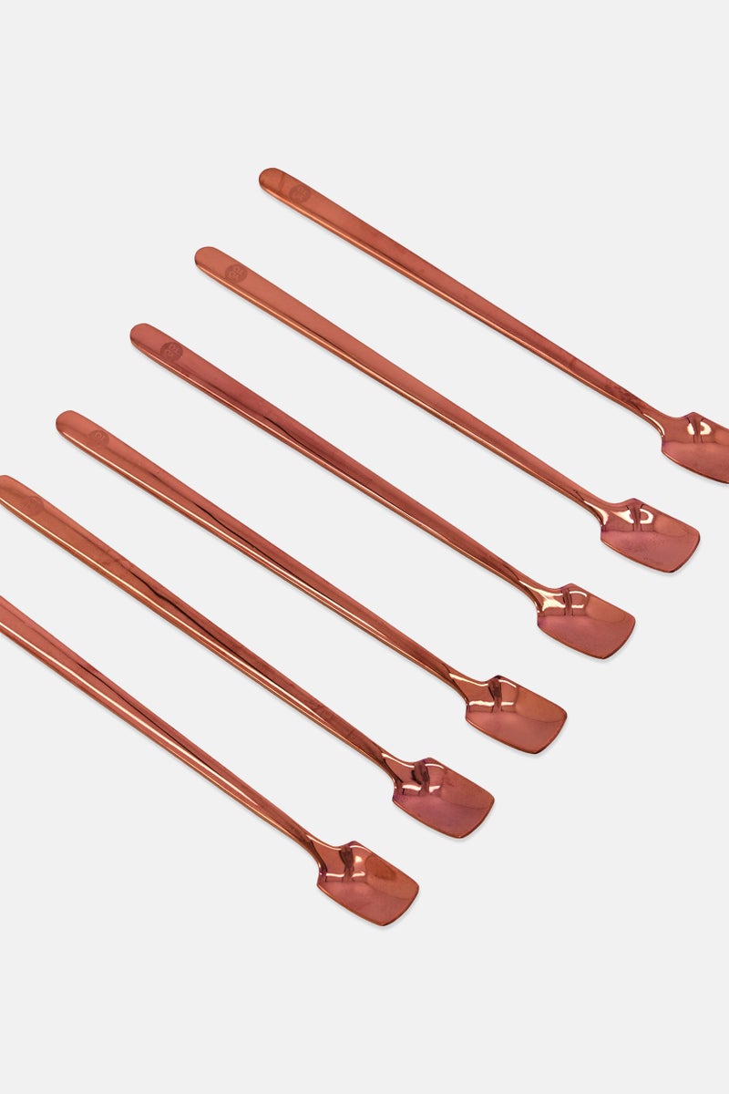 YOTO 6 Pcs Stainless Steel Coffee Spoon Set, Bronze - Image 4