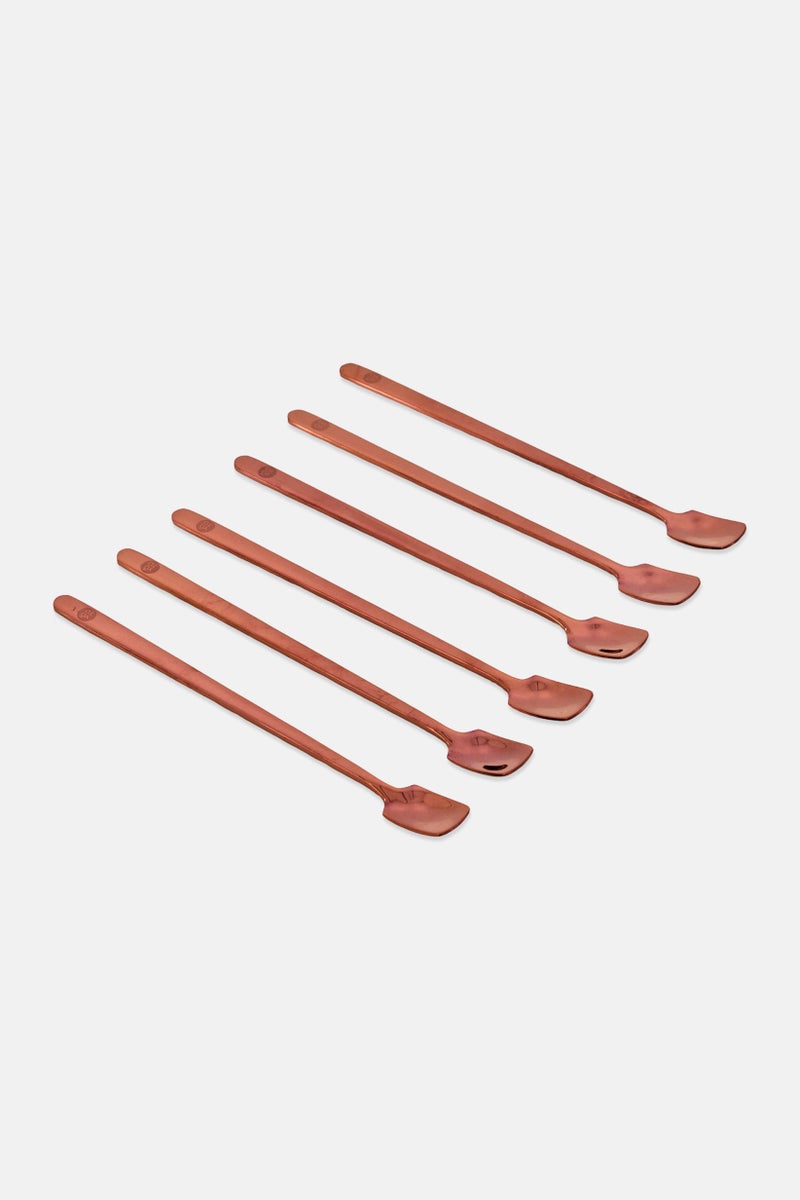 YOTO 6 Pcs Stainless Steel Coffee Spoon Set, Bronze - Image 3