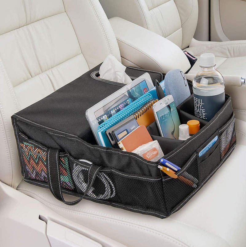 High Road SeatStash Car Front Seat Organizer for Driver and Office Storage with Tissue Holder and Divided Multipurpose Compartments - Image 1