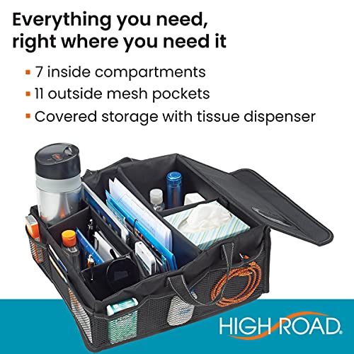 High Road SeatStash Car Front Seat Organizer for Driver and Office Storage with Tissue Holder and Divided Multipurpose Compartments - Image 3