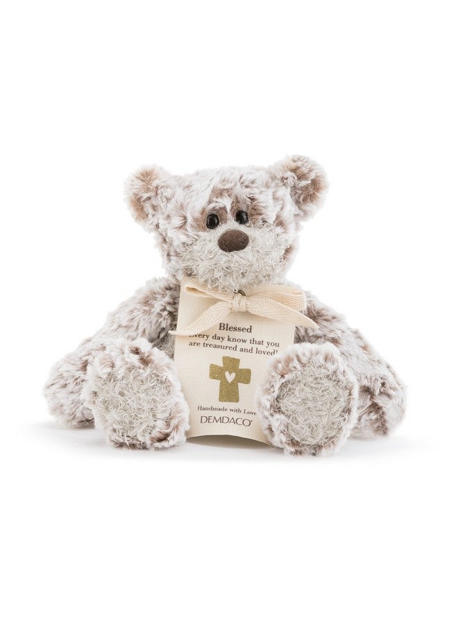 DEMDACO Blessing Mini Giving Bear Brown 8.5 Inch Plush Polyester Fabric Stuffed Animal - Image 1
