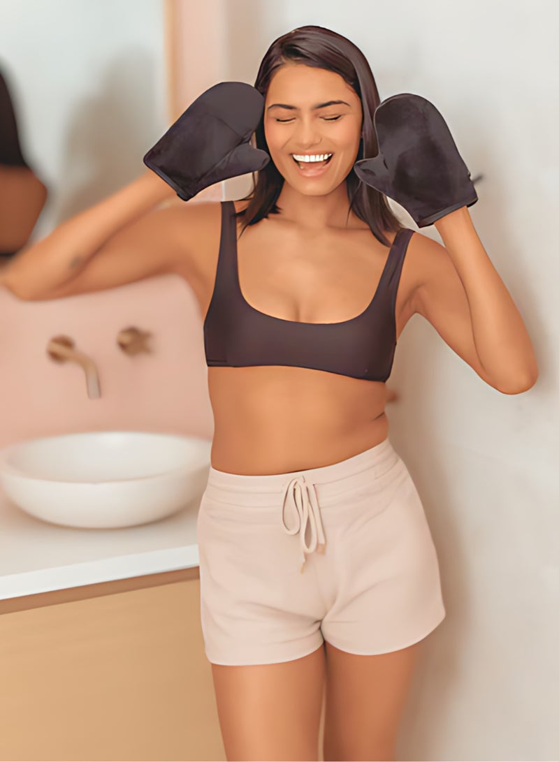 ELLY - 2 x Self Tanning Applicator Glove Mitt with Thumb, Streak-Free, Even Application, Velvety Soft, Reusable, Sunless Tan, Body Lotion, Tanning Lotion - Image 2