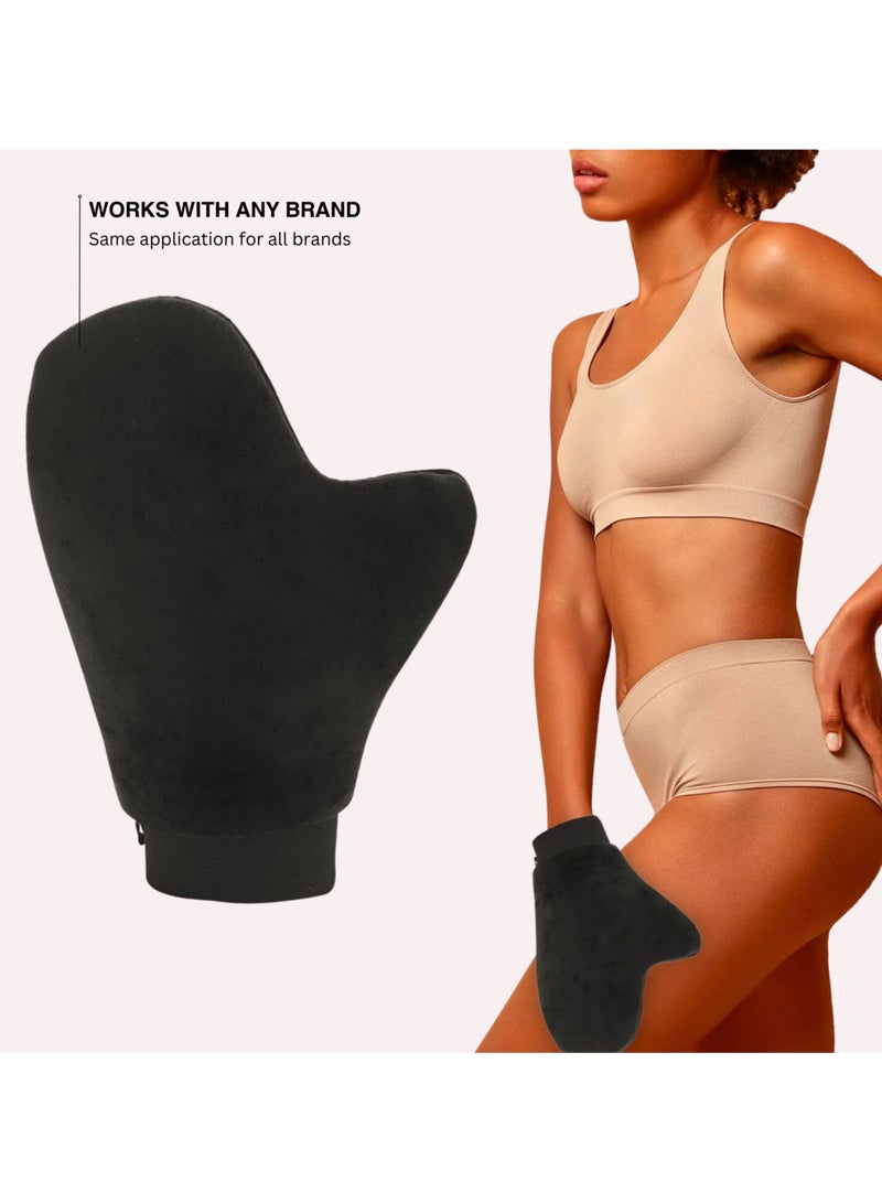ELLY - 2 x Self Tanning Applicator Glove Mitt with Thumb, Streak-Free, Even Application, Velvety Soft, Reusable, Sunless Tan, Body Lotion, Tanning Lotion - Image 5