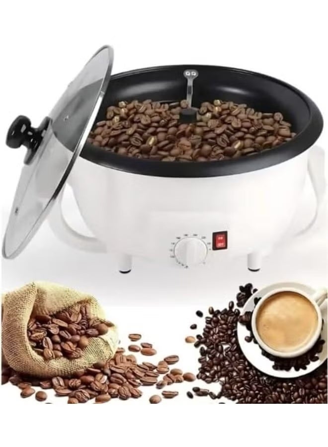 Denx DX3422 Electric Coffee Roaster & Popcorn Maker 800W | 2L Large Capacity | Adjustable Temperature Control | Transparent Glass Lid | Home Coffee Bean Roasting, Popcorn & Nut Maker - Image 1