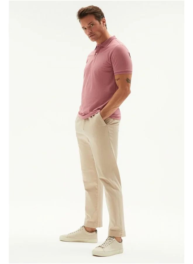 JUNE June Men's Regular Fit 100% Cotton Honeycomb Polo Neck T-Shirt