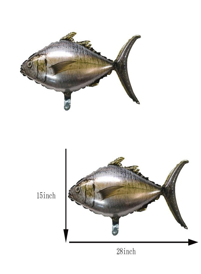LYK Fish Foil Balloons Realistic Inflatable Carp Tuna Mylar Balloon for Fishing Themed Party Decorations Gone Fishing Party Decorations Supplies - Image 3