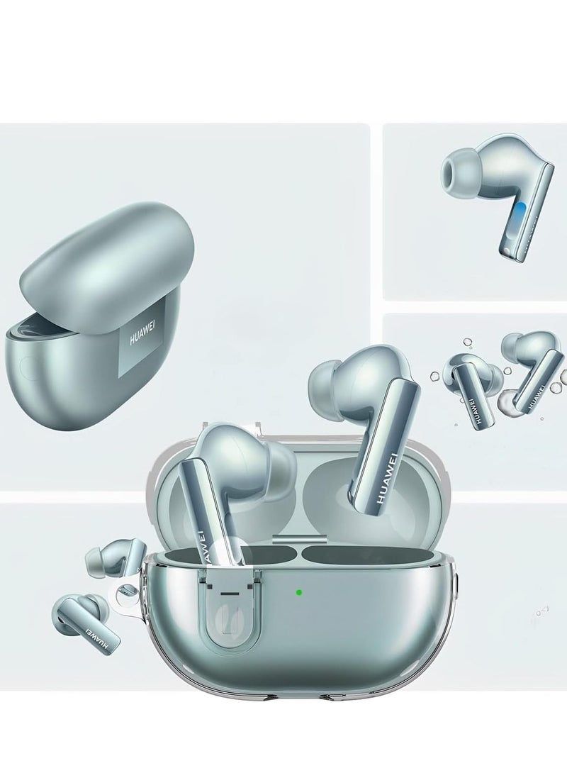 Case Protective for Huawei Freebuds Pro 3 / Pro 4 cover Heavy Duty with Carabiner Ring Keychain Clear Case (Transparent) - Image 3