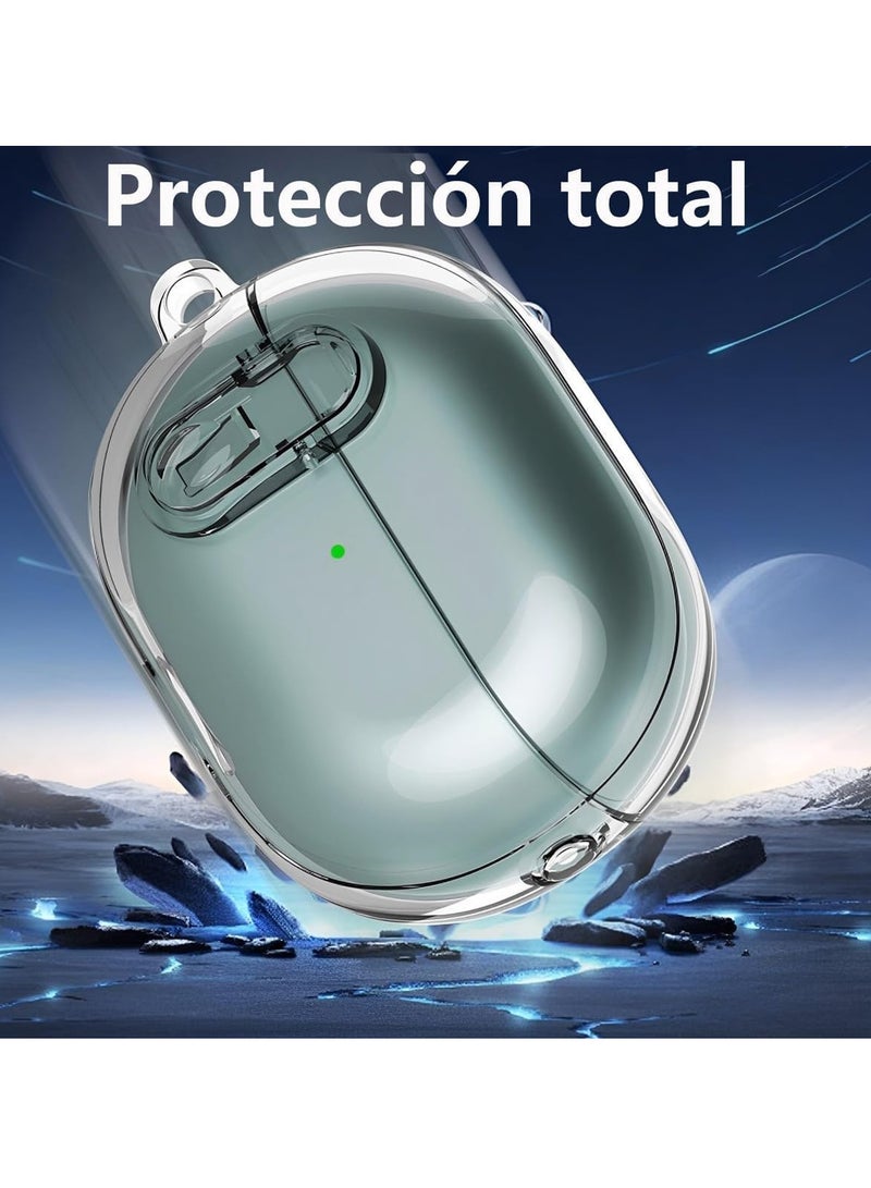 Case Protective for Huawei Freebuds Pro 3 / Pro 4 cover Heavy Duty with Carabiner Ring Keychain Clear Case (Transparent) - Image 2