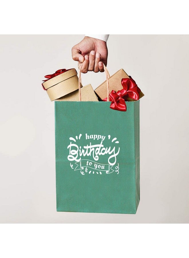 BagDream Kraft Paper Bags 100Pcs 5.25X3X8 Inches Small Paper Gift Bags With Handles Bulk Paper Shopping Bags Kraft Bags Party Bags Gift Bags (Green) - Image 5