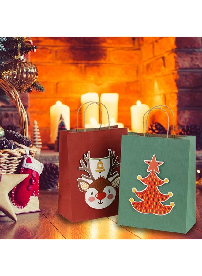 BagDream Kraft Paper Bags 100Pcs 5.25X3X8 Inches Small Paper Gift Bags With Handles Bulk Paper Shopping Bags Kraft Bags Party Bags Gift Bags (Green) - Image 4