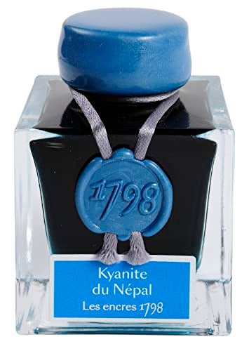 Jacques Herbin Herbin 15513JT- Bottle of 1798 silver glitter ink for fountain pen, rollerball, glass nib and nib holder 50 ml, Kyanite du Népal - Image 2